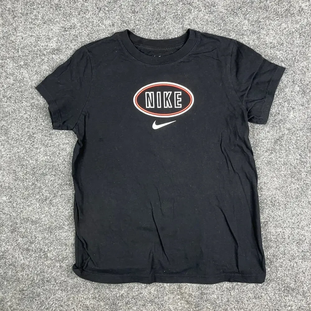 Nike T-Shirt Kids Size XL Black Short Sleeve Logo Tee Swoosh Graphic Casual